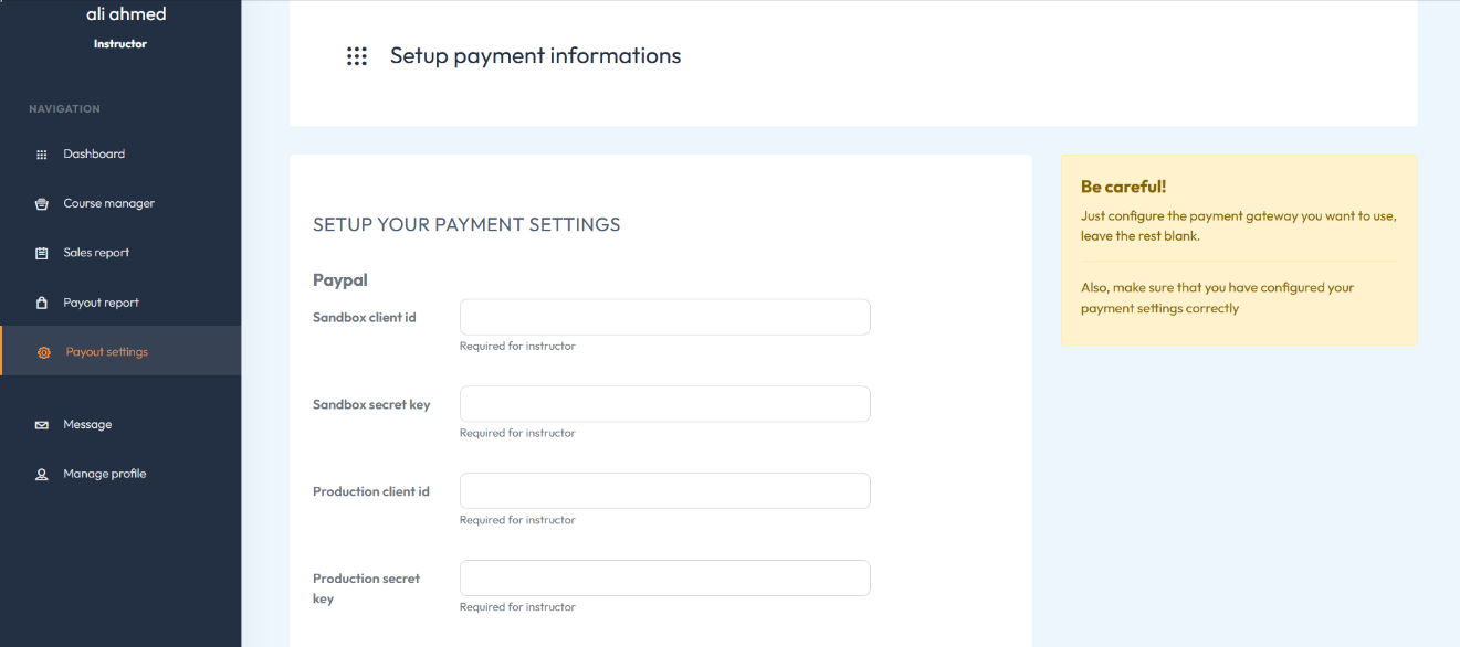 payout settings